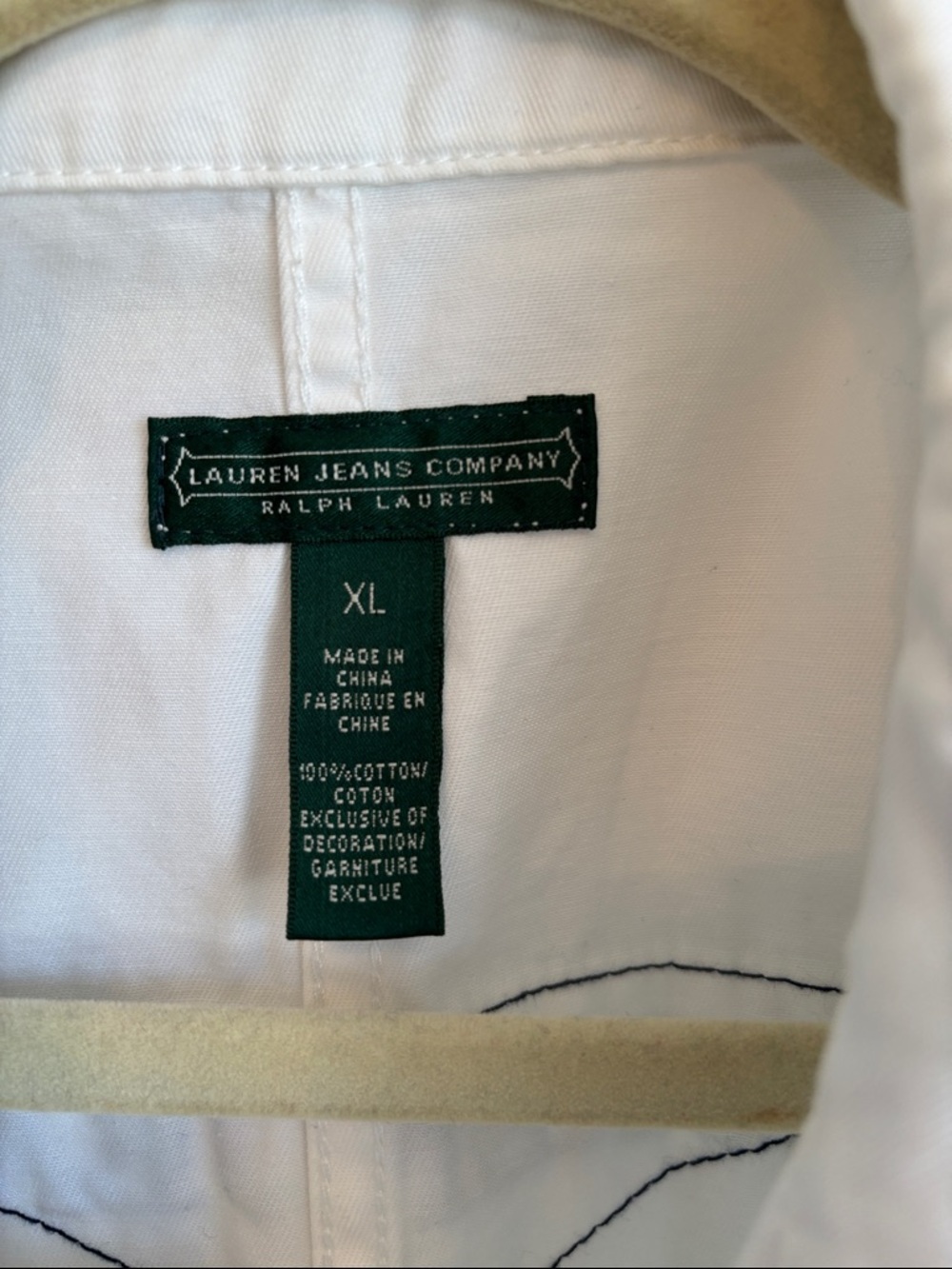 Ralph Lauren White Shirt with Dark Green Label XL - Picture 6 of 7